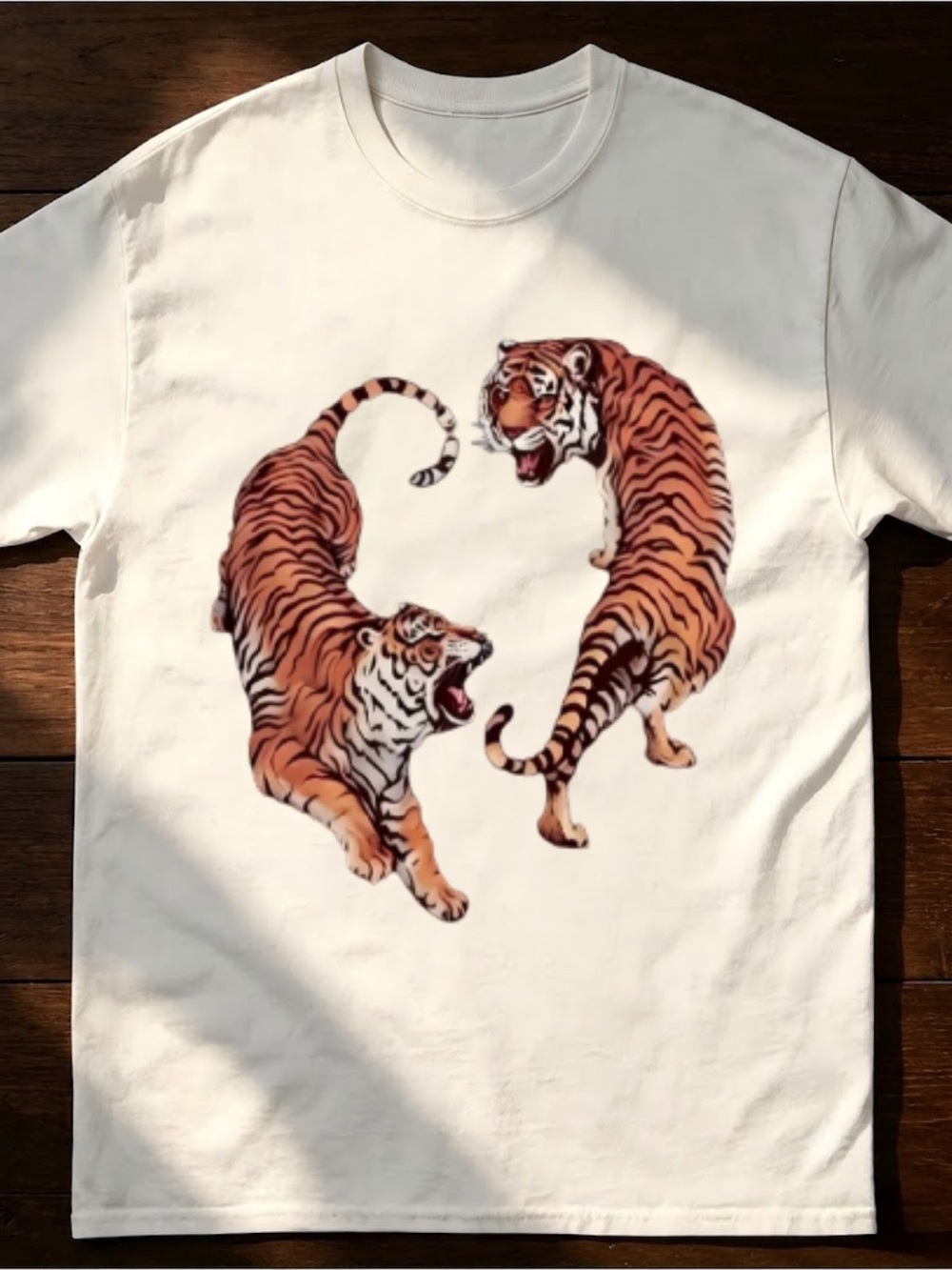 Gildan White Tee with Orange Tiger Graphic
